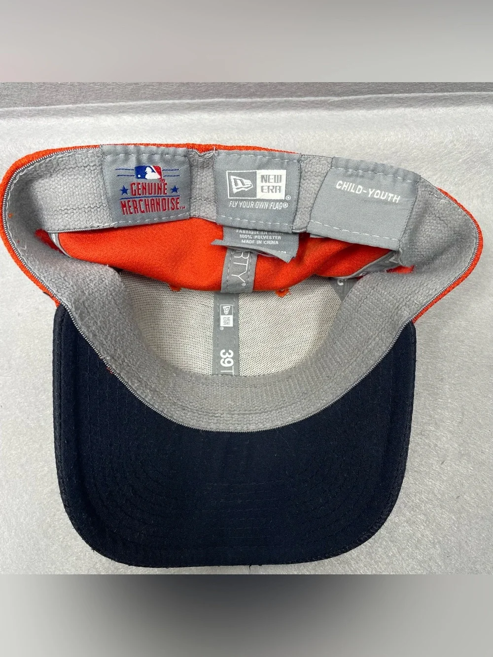 New Era Detroit Tigers 39THIRTY Youth Child Orange Navy Fitted Baseball Hat